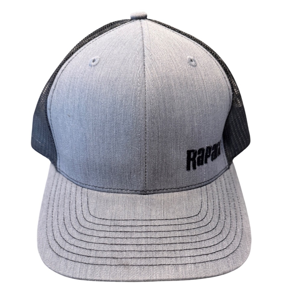 Rapala Fishing Trucker Hat Richardson Style 112 Grey Black Mesh Snapback Cap